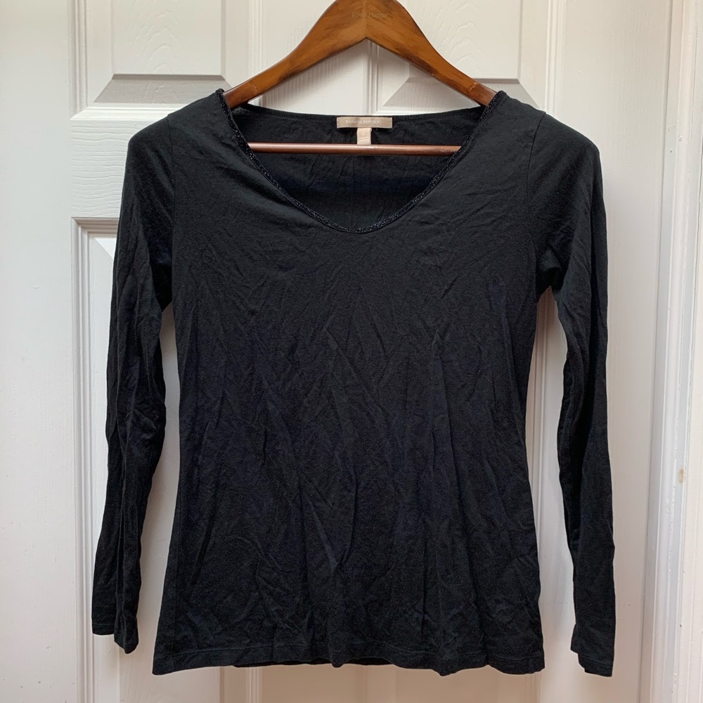 Banana Republic Glitter Collar Top